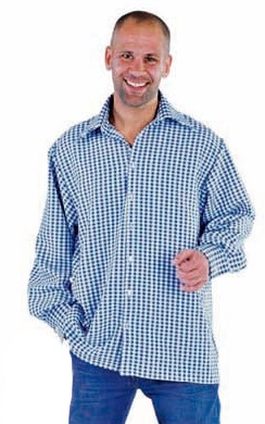 Luxe Blauw/Wit Trachtenhemd