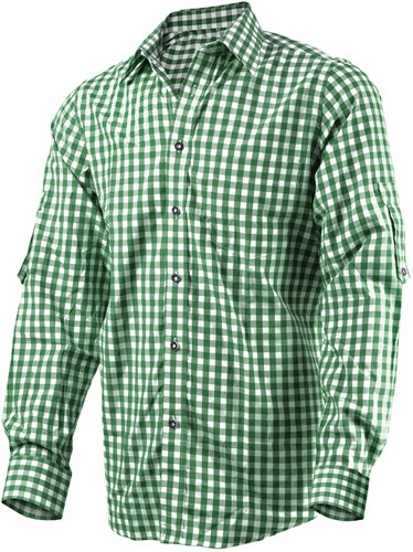 Luxe Donkergroen Tiroler Overhemd (katoen en polyester)